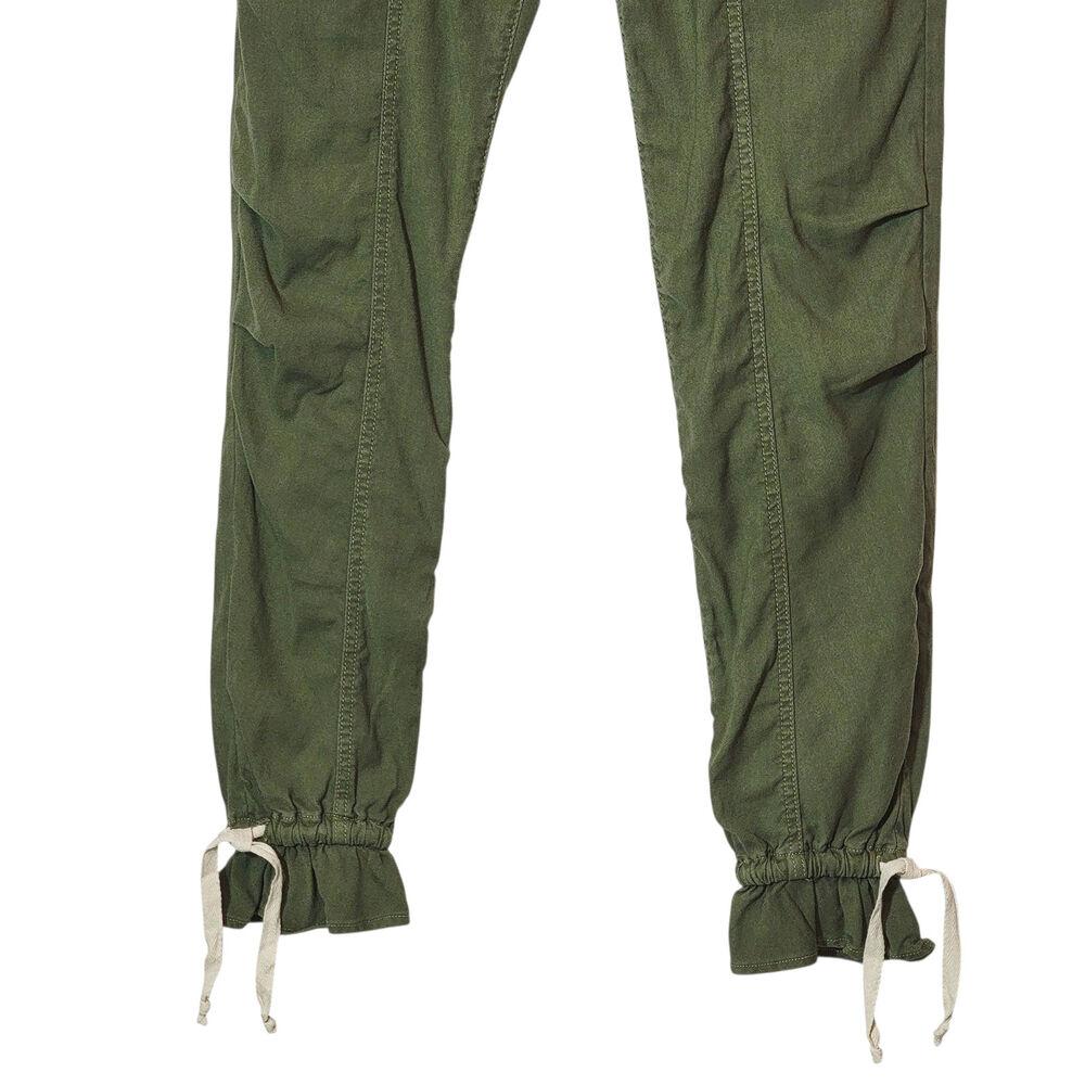 Joie Maja Green Utility Cargo Jogger Pant Ankle Cropped Linen Blend Casual 23 - Picture 5 of 16